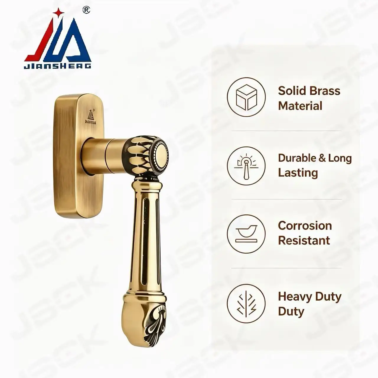 Elegant European-Style Pure Copper Brass Handle for Aluminum Window and Door