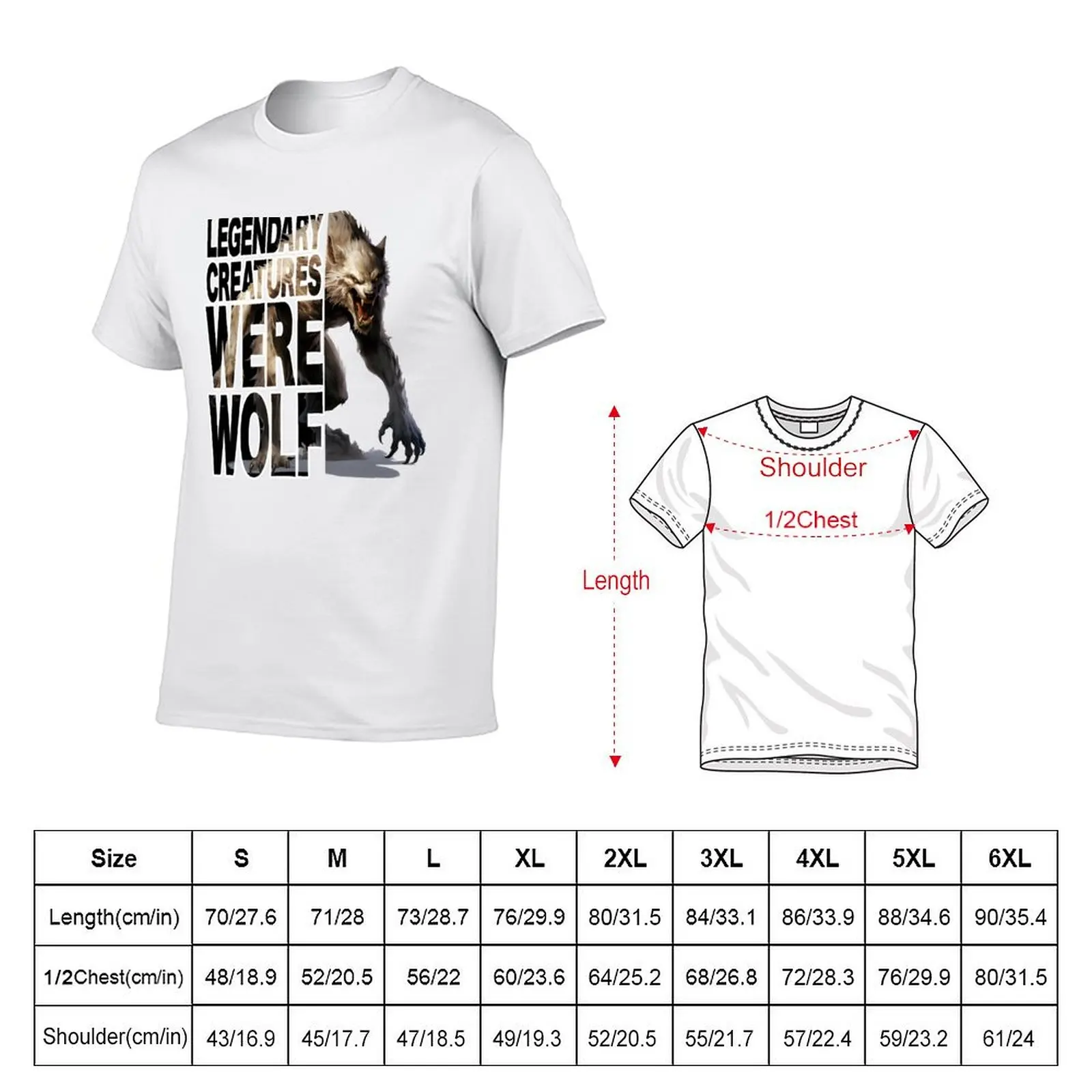 WEREWOLF LEGENDARY CREATURES T-Shirt Large Size Casual Tee Shirt