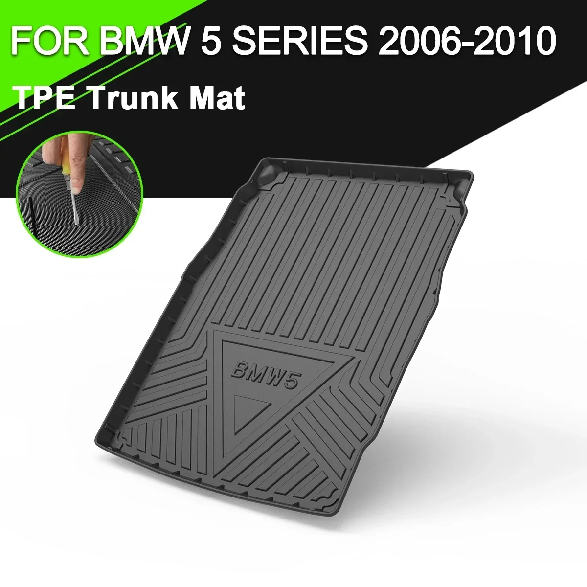 

Car Rear Trunk Cover Mat TPE Waterproof Non-Slip Rubber Cargo Liner Accessories For BMW 5 SERIES 2006-2010