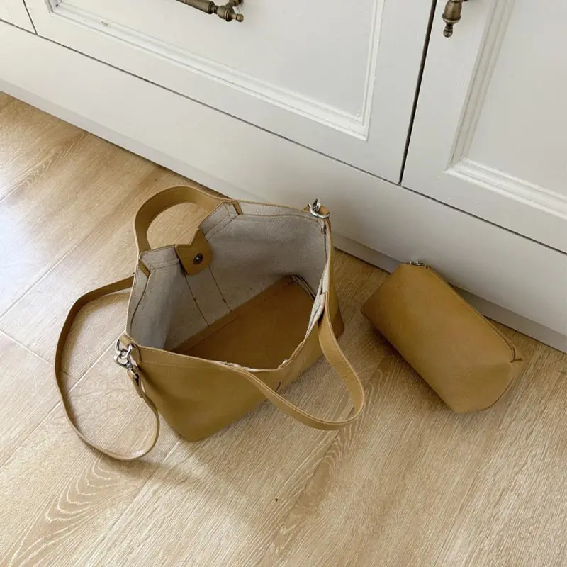 New Y-shaped Handbag Simple And Fashion Vegetable Basket Bucket Bag Commuting Travel Highend Small Crossbody Bag Shopping Wallet