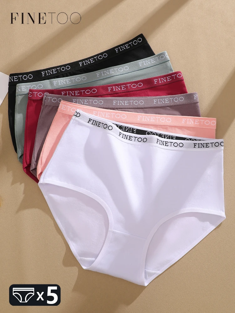 FINETOO 5 Teile/satz Baumwolle Hohe Taille Höschen frauen Nahtlose Atmungsaktive Unterwäsche Sexy Stretchy Komfort Briefs Dessous S-XXL