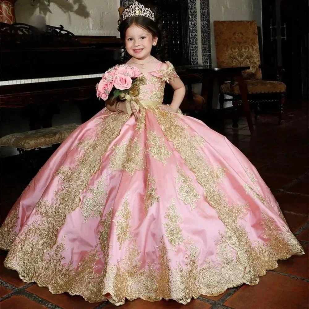 custom-pink-gold-lace-flower-girl-dress-first-christmas-dress-wedding-party-gown-for-girls-فساتين-اطفال-سهرة-بن