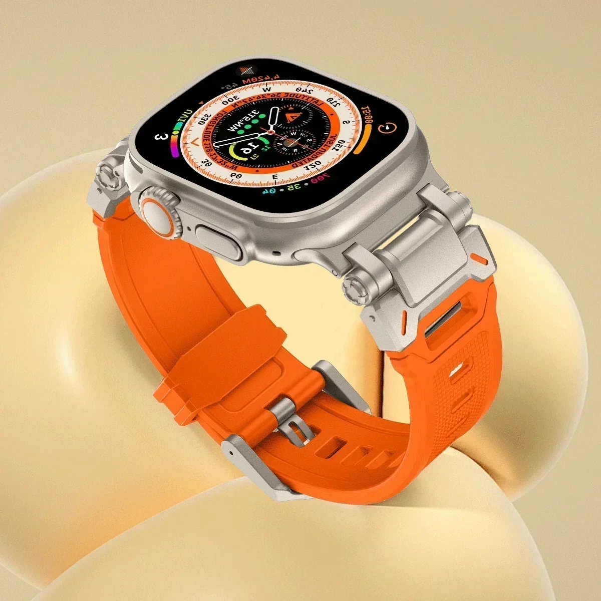 Rubber Sports Band for Apple Watch Ultra 2 49mm Series 9 8 7 se 6 5 4 Strap for iWatch ultra 49 45mm 42 44mm Luxury TPU Bracelet image 4