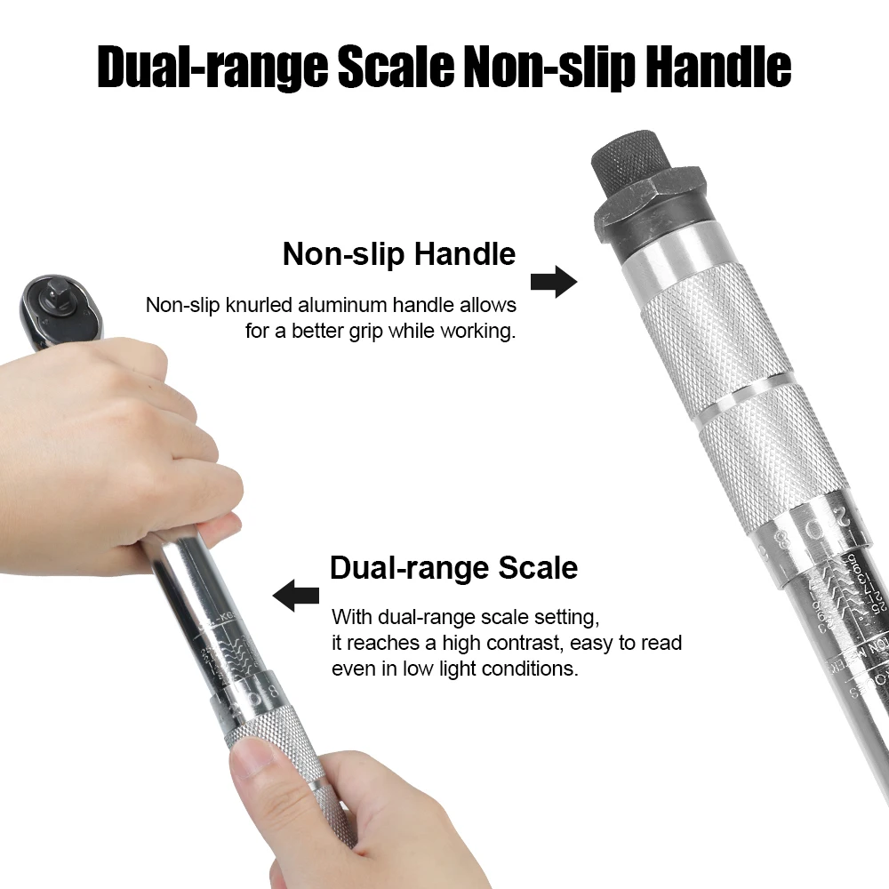 Accuracy 3% 5-25N.m Car Bike Repair Hand Tools Square Drive Torque Wrench 1/4 Inch Spanner Two-way Precise Ratchet Key