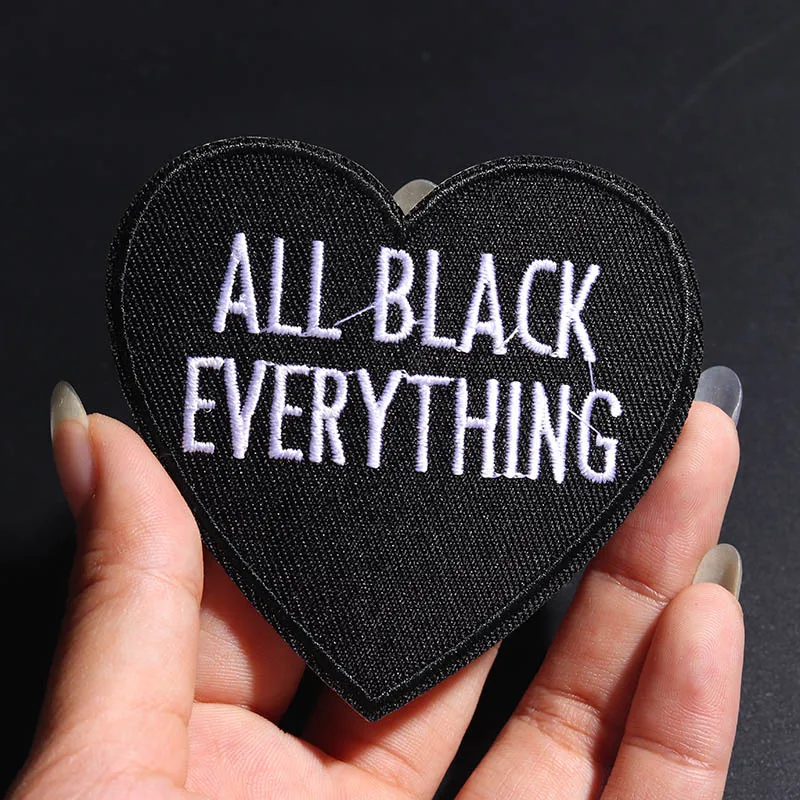 

Black Love Letter Emblem, All Black EVERYTHING Patch, DIY Clothing Decoration for Clothing, Personality Badge, Size 7.8x7.3cm