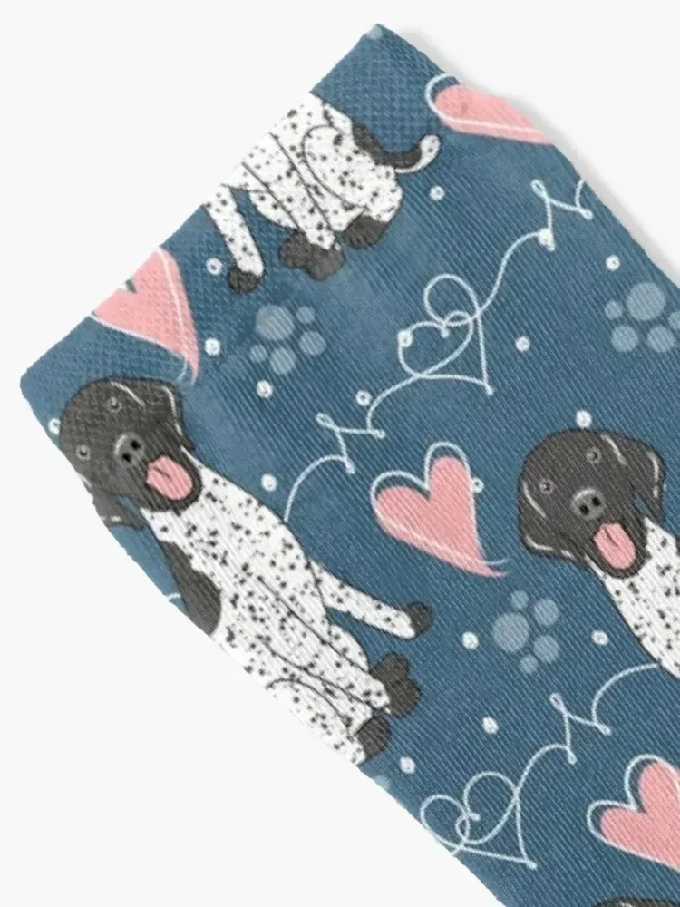 LOVE German Shorthaired Pointer GSP - Black and White 2 Socks kids Sports Ladies Socks Men's