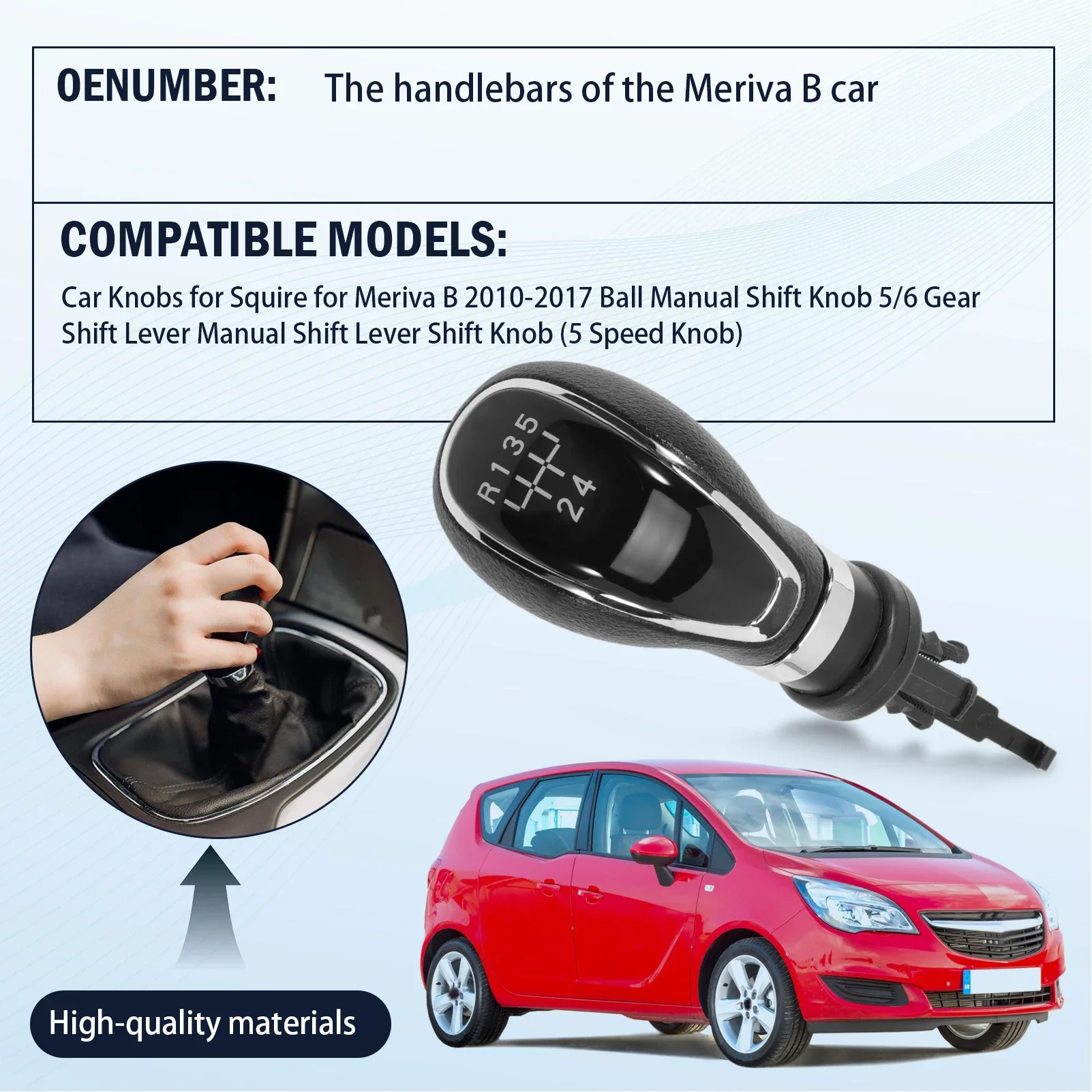 5 Speed Manual Gear Shift Lever Gear Shift Lever for Vauxhall Opel Meriva B 2010-2017