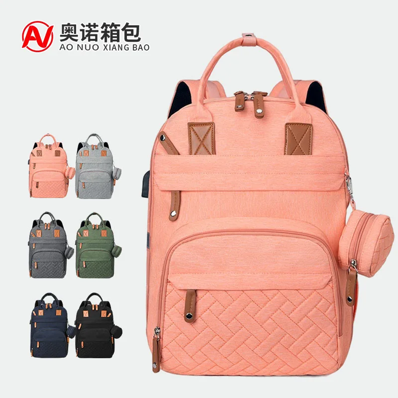 Mommy Bag New Portable Insulated Compartment Big Capacity Backpack Fashionable Multi Compartment Mother Baby Bag