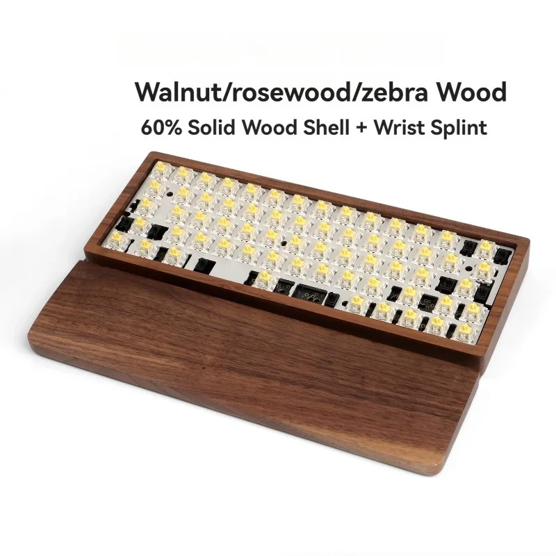 

GH60 Wooden Keyboards Case North American Walnut/Beech Solid Wood Shell Customized Ergonomics Gaming Mechanical Keyboard Case