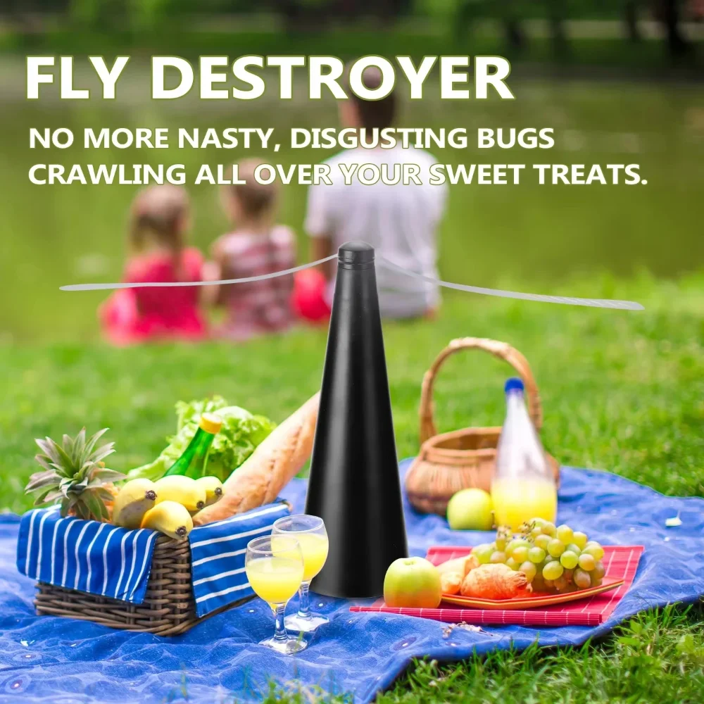 

Portable Fly Repeller Table Fan AA Battery Powered Insect Pest Control for Camping Picnic Party - Compact Size