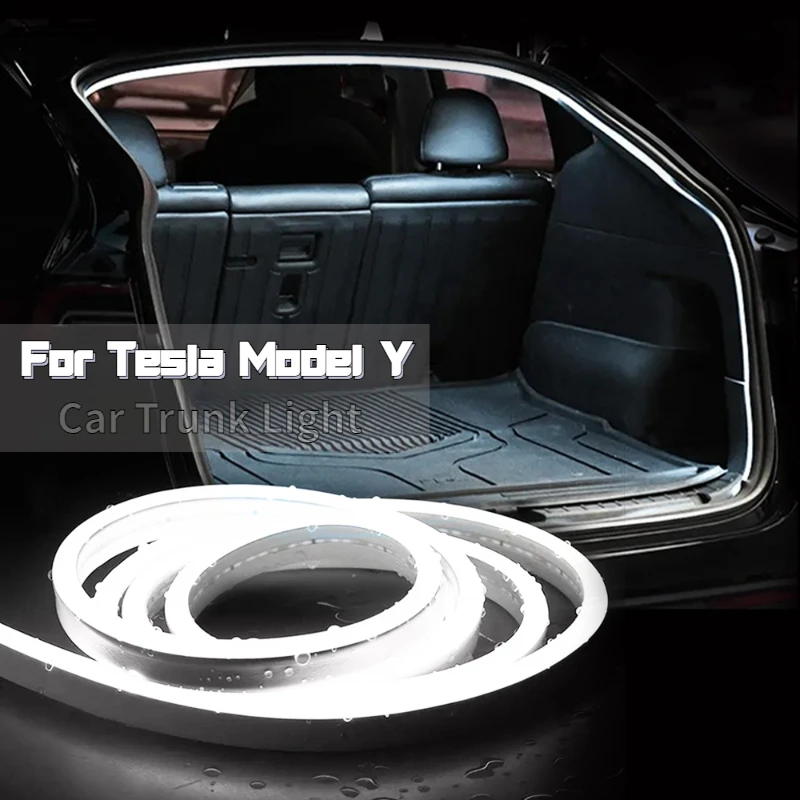 Trunk Light for Tesla Model Y Sensing Style Ambient Lighting Flexible Frunk Brighten LED Strip Waterproof Car Decorative Lights