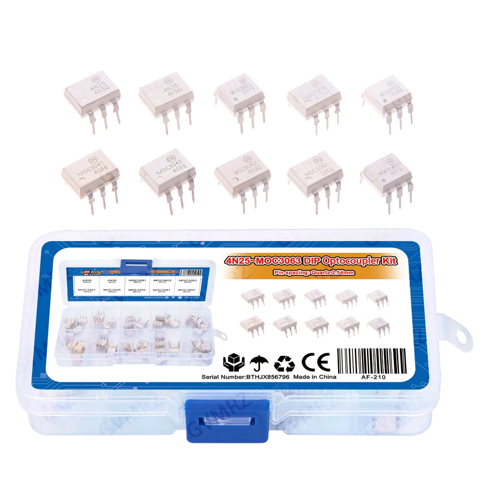 10Values  MOC3043 MOC3052 MOC3052 Optocoupler kit 4N25 4N35 MOC3021 MOC3022 MOC3023 MOC3041 MOC3061 MOC363 Each 5pcs Component