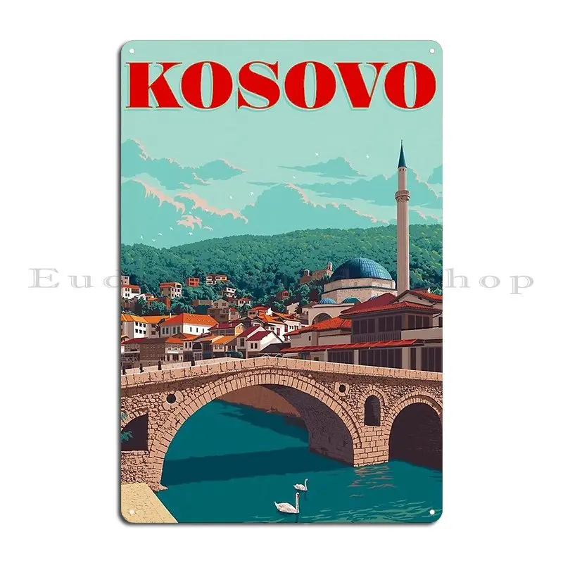 Kosovo Vintage Travel Advertising Print Metal Plaque Poster Wall Decor Printing Club Bar Designing Poster Tin Sign Poster