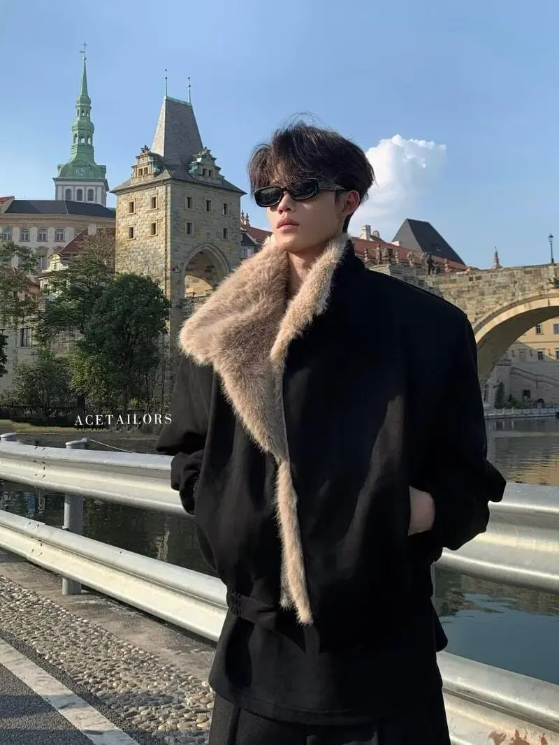 

Мужские осенние куртки с отстегивающимся меховым воротником, тактические, из замши, теплые, для рыбалки, гонок, охоты, в западном стиле, модные, для горного туризма