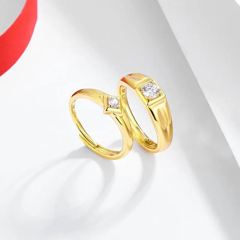 أسعار الجملة - خواتم الخطوبة للأزواج للنساء مجوهرات XP الأزياء المطلية بالذهب الخالص