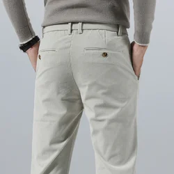 2026 Spring Autumn Men's Corduroy Casual Pants Business Fashion Solid Color Elastic Regular Fit Trousers Male size 29-38