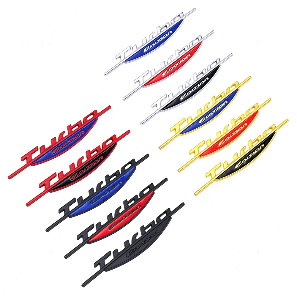 

Metal Turbo Edition Decal Car Body Side Emblem Rear Trunk Badge Sticker for Mitsubishi Mazda Lexus Land Rover Chevrolet Skoda MG
