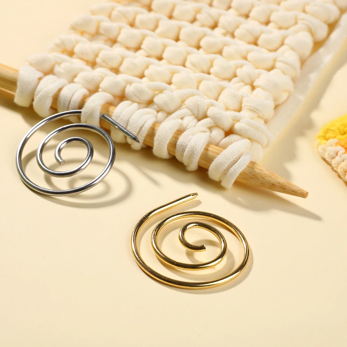 1/2/3/9pcs Spiral Cable Knitting Needle Circular Mix Color Knitting Tools Locking Stitch Markers  Crochet Latch Marker Pin view 5