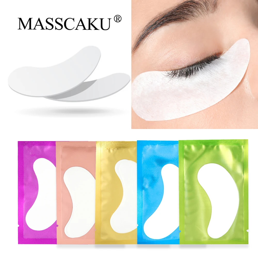 MASSCAKU-Coussretours de gel pour extension de cils, patchs pour les yeux, application d'autocollants, outils de maquillage, 5 paires par paquet