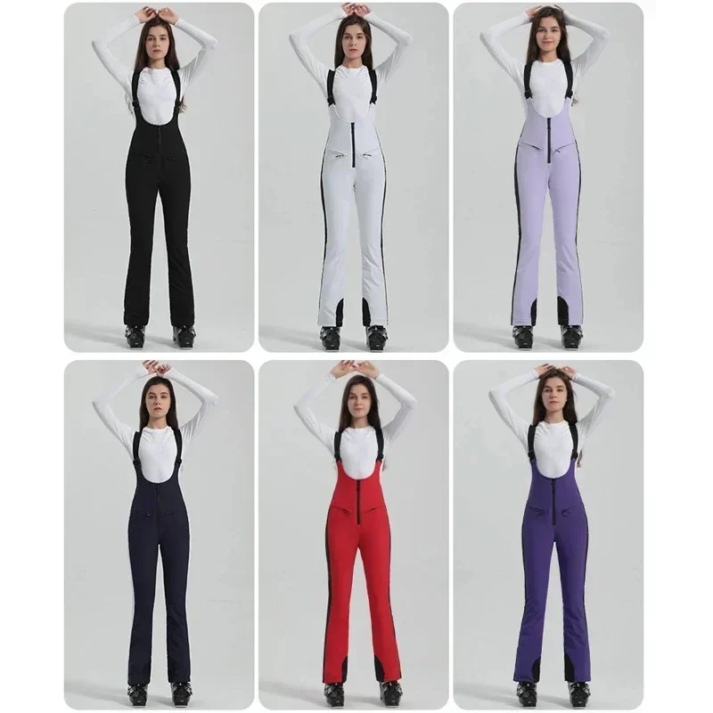 Pantalones de esquí para mujer, monos de nieve de alta elasticidad, pantalones a prueba de viento de montaña, monos deportivos para Snowboard al aire libre, invierno, 2025