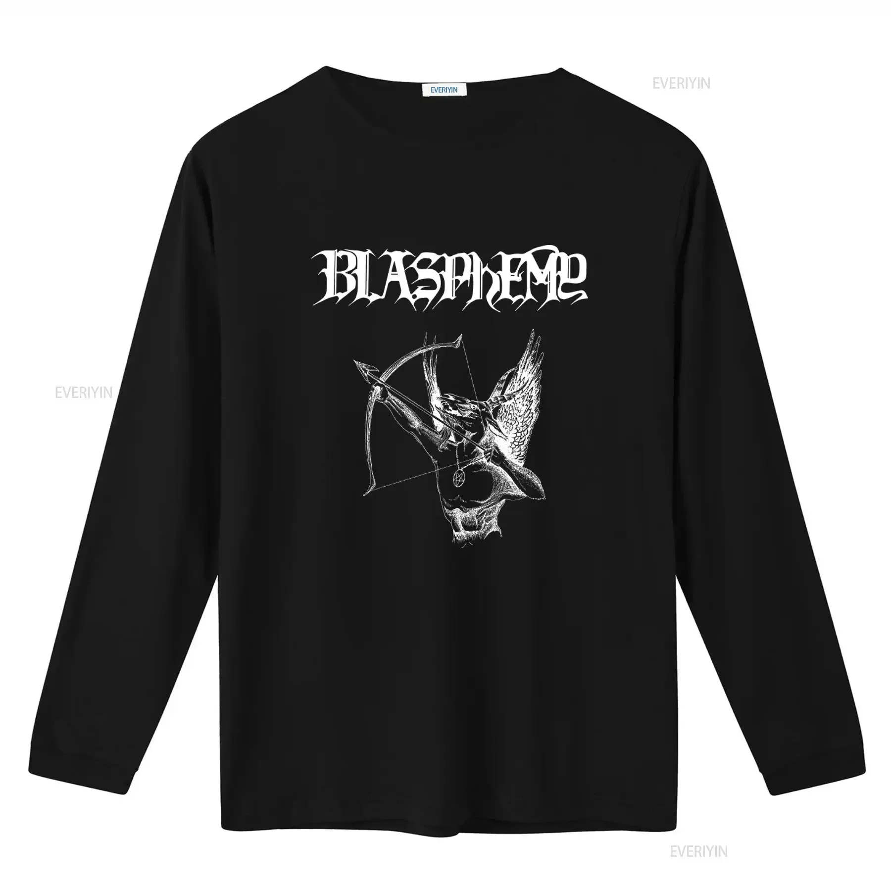 Blasphemy Rock Band T Shirt Gothic Archangel Design for Men and Women vintage Washed Casual streetwear graphic Comfortable view 2