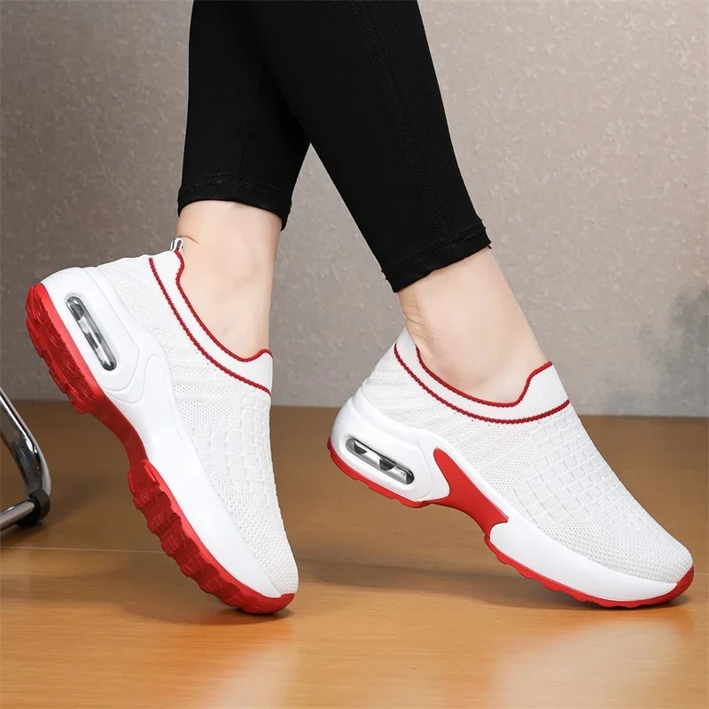 Women Sneaker Breathable Walking Non Slip Platform Outdoor Soft Soled Lazy Sports Mesh Casual Dance Shoes Zapatillas De Deporte