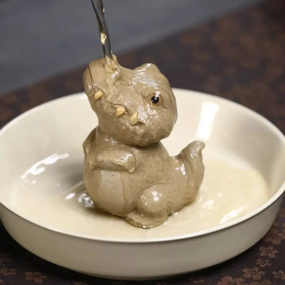 

Purple Clay Tea Pet Dinosaur Tyrannosaurus Rex Handmade Rare Animal Tea Set Accessories Tea Table Ornament Cover Holder