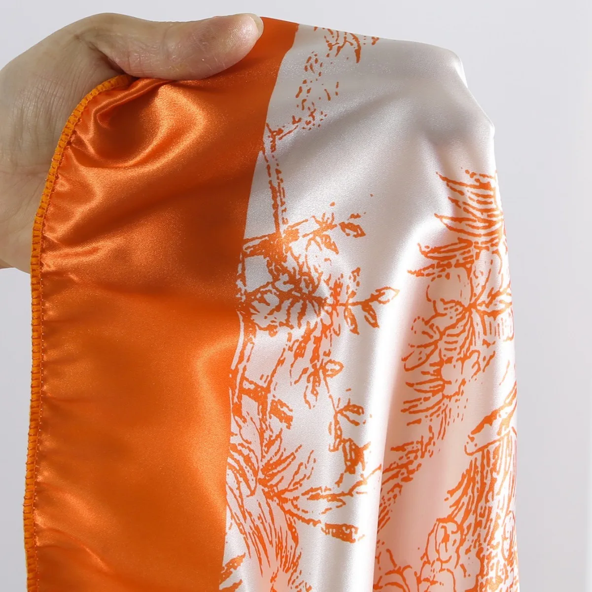 Women Retro Tankini Swimsuit Tummy Control Swimwear Corset Style Toile Print Bathing Suit Orange White with Satin Sarong