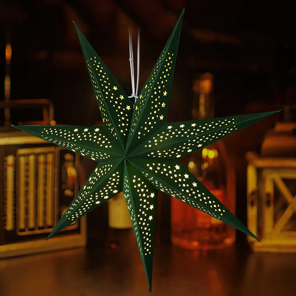 

2Pcs Hollow Out Star Cover Multi-Purpose Decorative Hollowed Paper Lampshade Hanging Pendant Lampshade Party Lantern Decoration