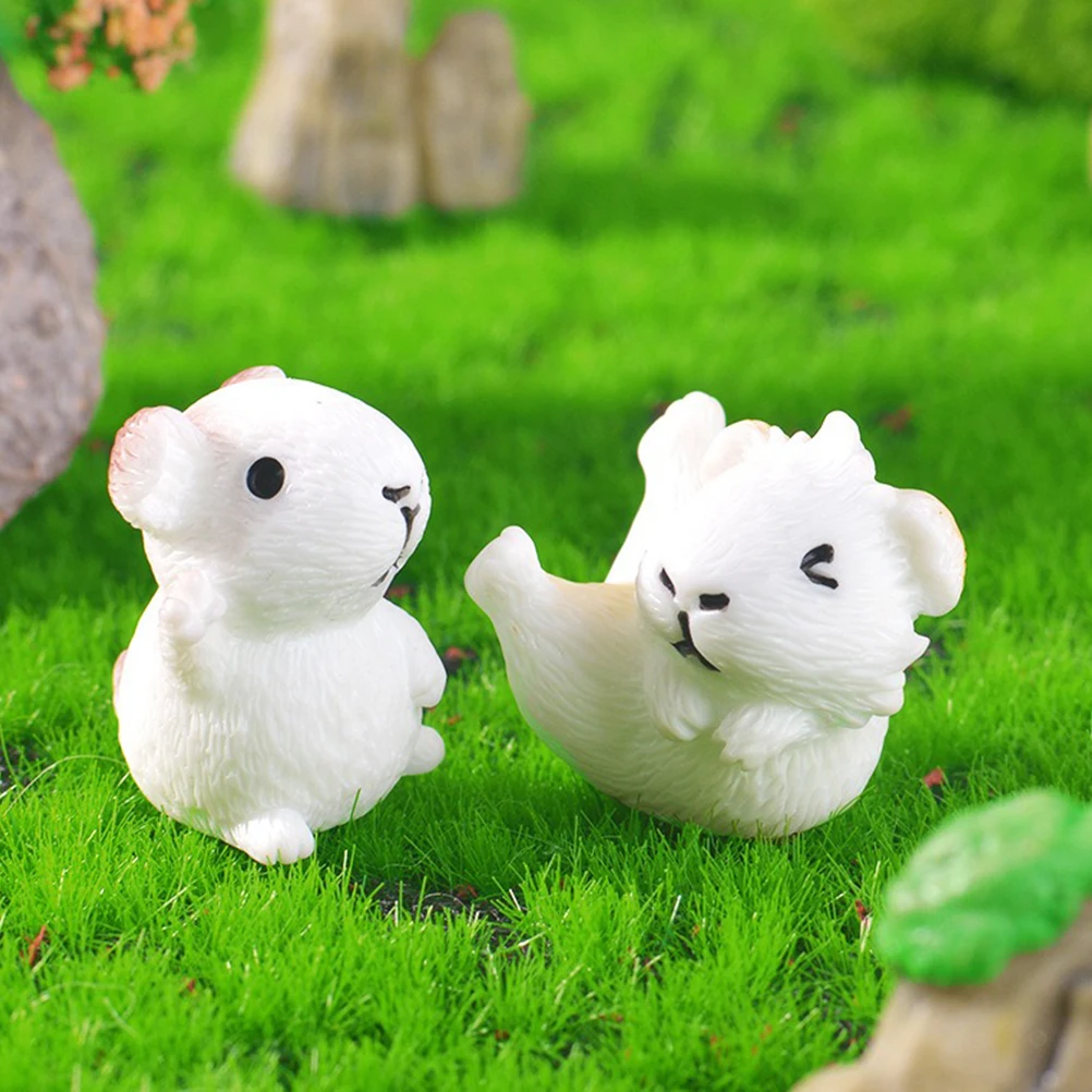 

6pcs Micro Landscape Guinea Pig Garden Accessories Cute Animal Figurines Resin Decorative Statues Flowerpot Lawn Landscaping