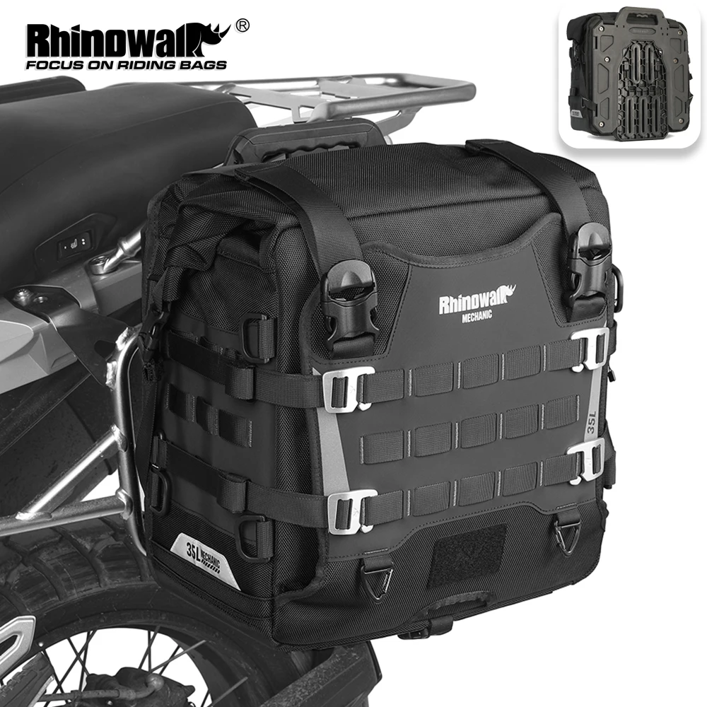 

Rhinowalk Motorcycle Side Bag MECHANIC Series Quick Release 35L Waterproof Anti-Theft With Lock Hole Sold as 1 piece