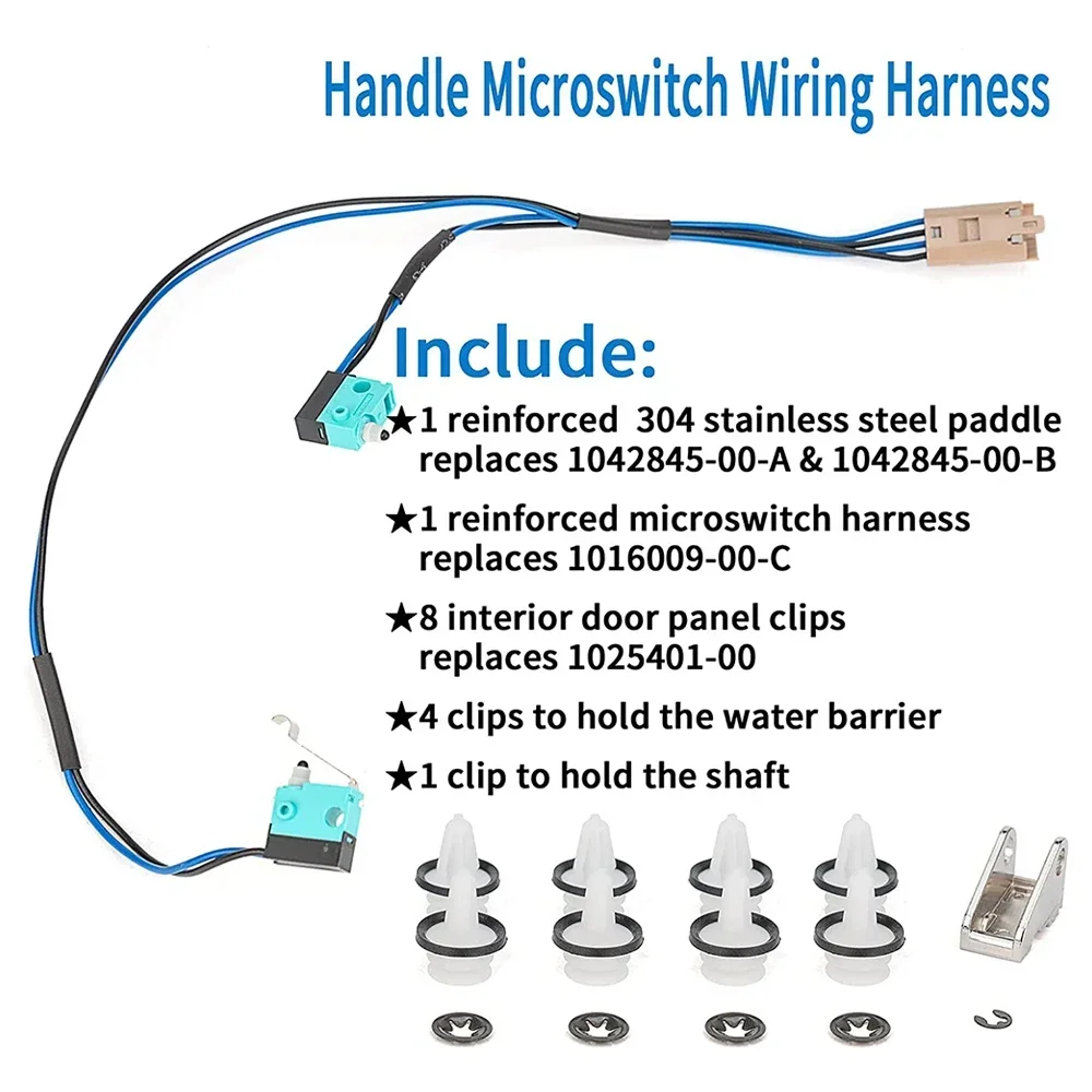 

Handle Upgrade Repair for 2012-2020 Tesla Model S with Microswitch Harness Handle Paddle Door Panel Clips Replace 1016009-00-C