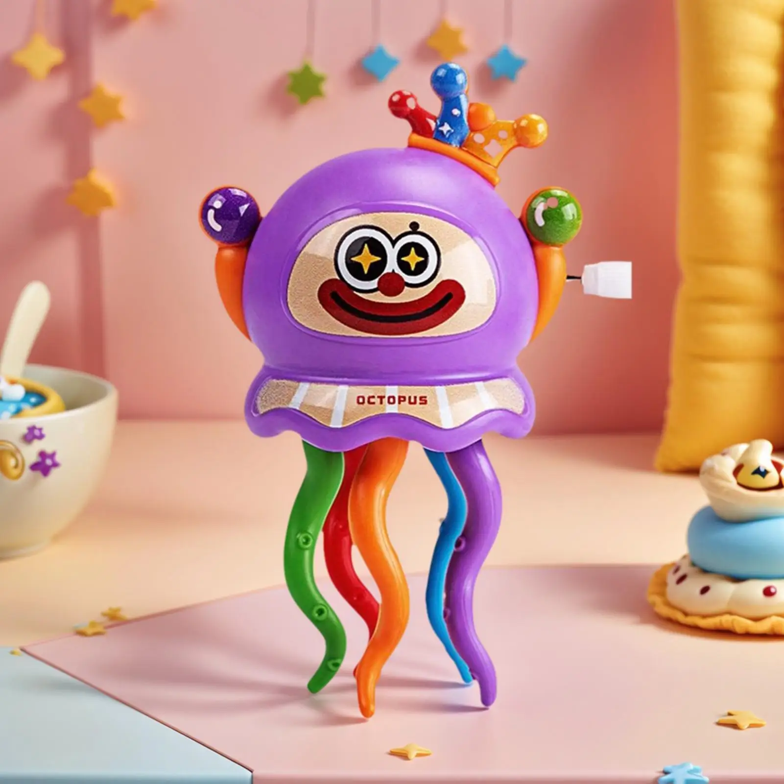 Dancing Octopus Toy Interactive Action Clown Octopus For Kids Wind Up Toy For Boys Girls Classroom Nursery Living Room