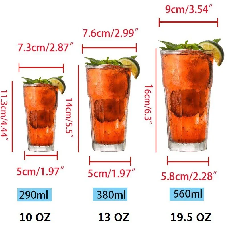 Transparent Tea Cups Acrylic Water Cup Juice Beverage Tumbler Break-resistant Drinkware Bar Restaurant Beer Cocktail Glasses