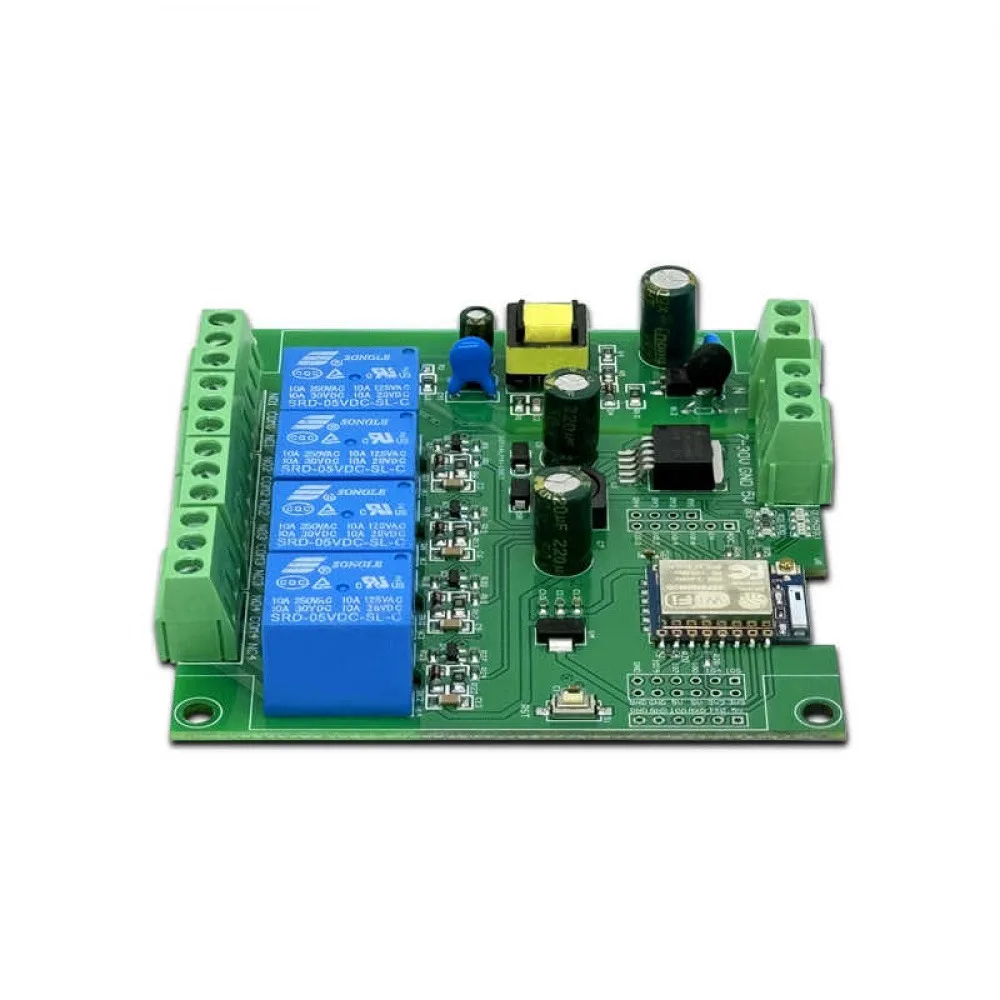 

ESP-07 4 Way WIFI Relay Module AC/DC Power Supply ESP8266 Secondary Development Module with Power Indicator Light