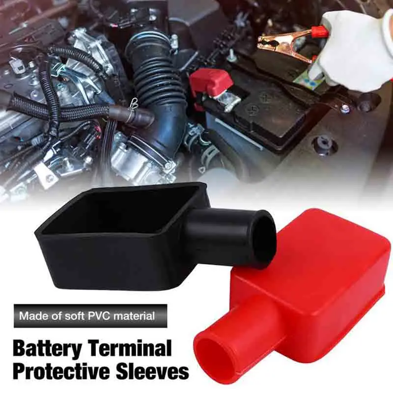Car Battery Pole Positive and Negative Protection Cover Soft Plastic Flexible Battery Terminal Insulator Protective Parts