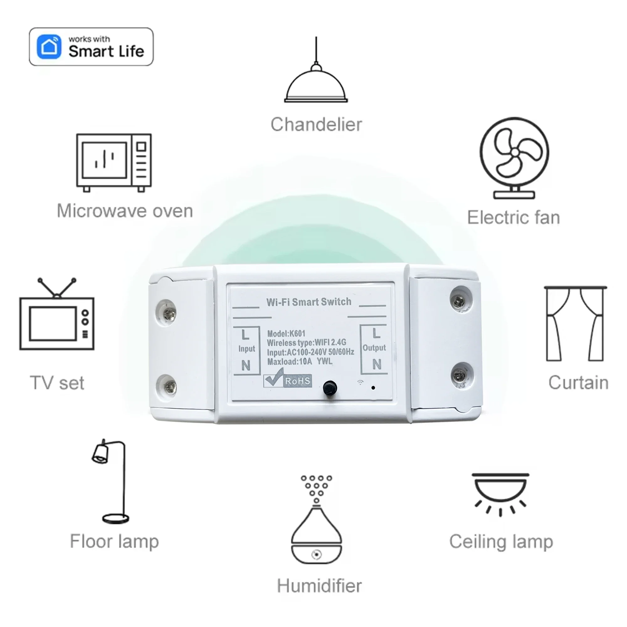 Tuya WIFI Switch 433MHz وحدة مرحل أتمتة المنزل الذكي 1/2/3 عصابة مفتاح الجدار اللاسلكي التحكم المنزلي يعمل مع Alexa Google
