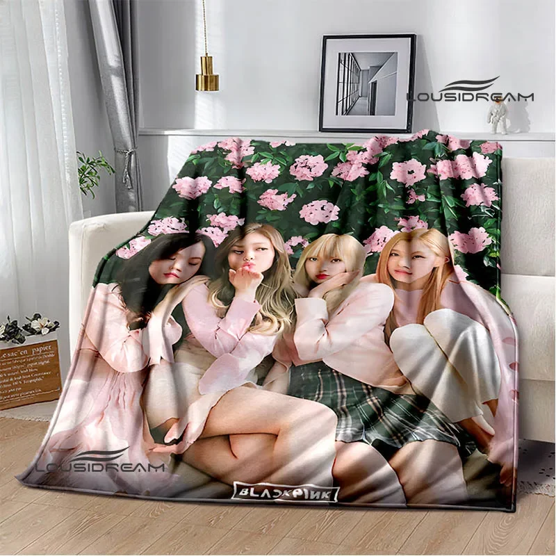 3D Korean idol group B-black-P-pink printed blanket Flange warm blankets Soft and comfortable blanket bed linings birthday gift