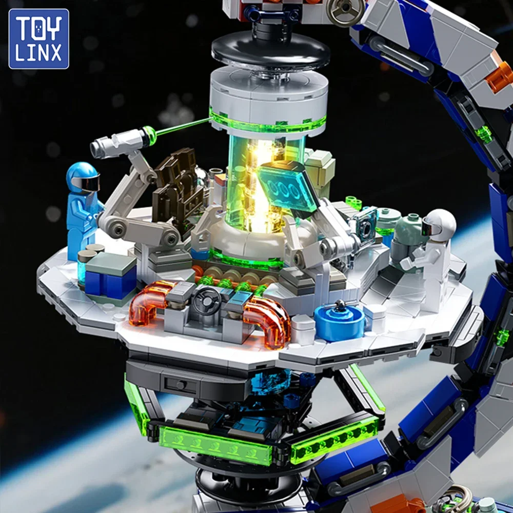 Creative Technology Space Station Transparent Globe Building Blocks High Tech Construction Bricks Set Toy Gifts For Children New
