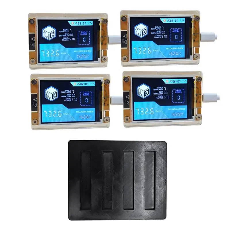 

Stable Upgraded 4X 735KH/S Bitcoin Miner Nerdminer+ 4 Slots Stand Smart Display 2.8 Inch For Crypto Solo Lottery Mining