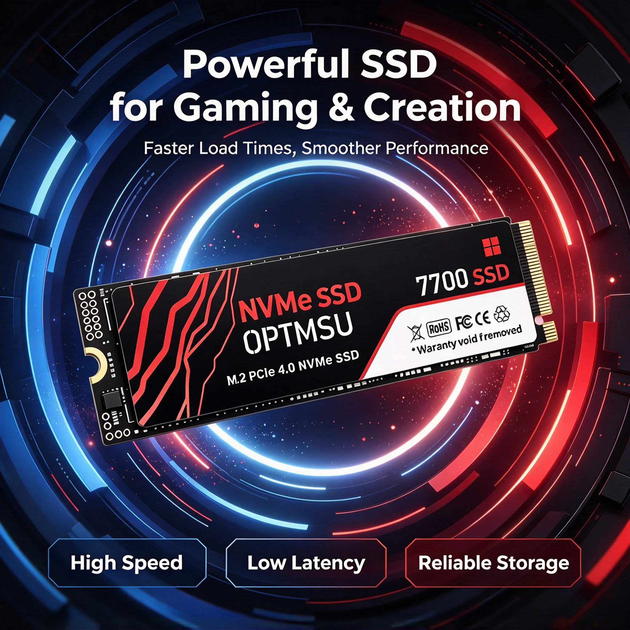PCIe 3.0x4 M.2 2280 7700 SSD NVMe M2 Internal Solid State Drive 500GB 1TB 2TB Disk for Desktop Laptop PC Media File Backup Trans