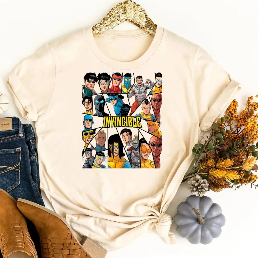 Invincible t shirt women goth cheap anime harajuku scene  t shirt gyaru 2000s anime