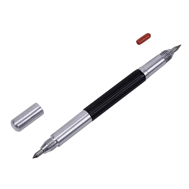 1PC Alloy Tungsten Steel Tip Double End Sharp Scriber Pen Ceramics Glass Shell Metal Construction Marking Tools