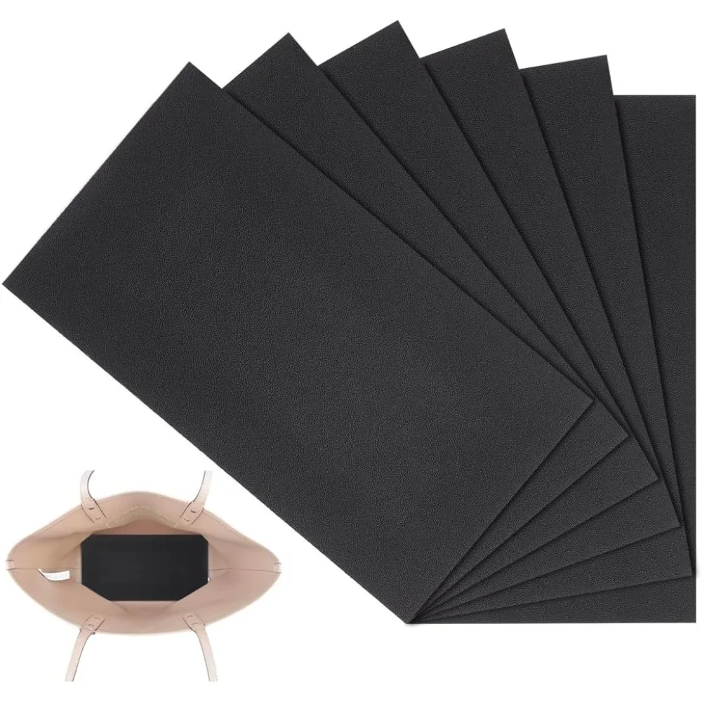 6pcs Black Handbag Base Shaper 9.8 x 5 Inch Bag Purse Bottom Insert Plastic Bag Stabilizer Bag Liner Board Rectangle Sheet