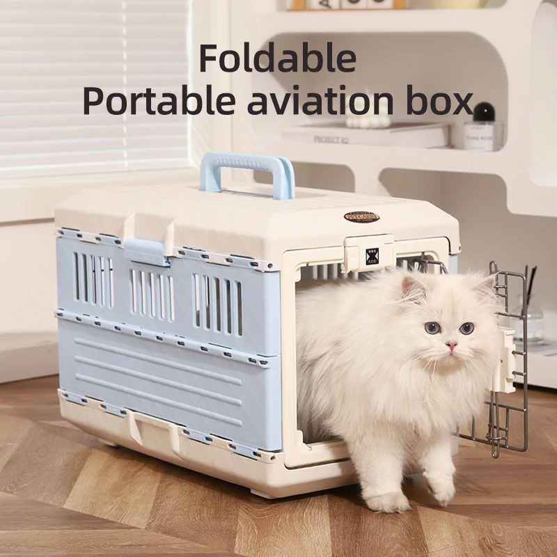 

HOOPET Cat Carrier Box Carrying Breathable Folding Cat Transport Rolling Luggage Safe with Handle Carrier Basket for Cat Winter