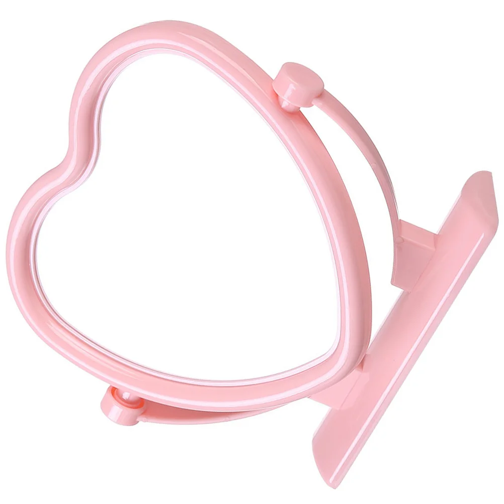 Heart Shaped Double-Sided Tabletop Mirror Compact Portable Desk Mirror for Bedroom Decor