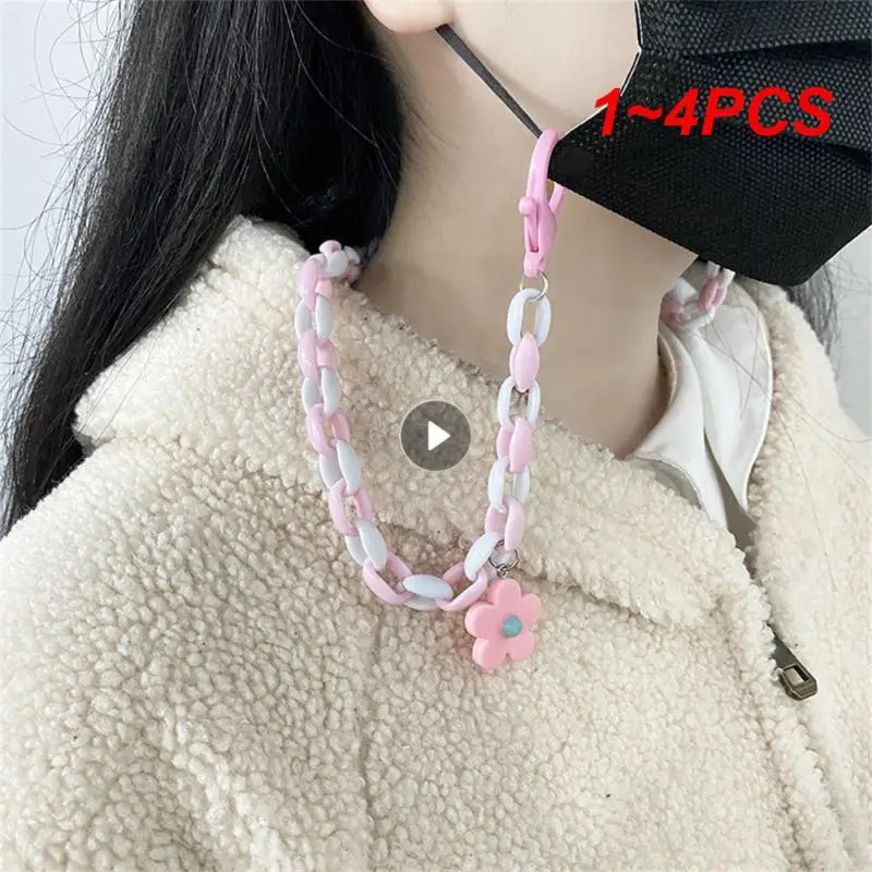 1~4PCS 70cm Fashion Acrylic Face Mask Chain Women Anti Slip Mask Strap Glasses Chains Neck Chain Mask Holder Neck Strap Mask