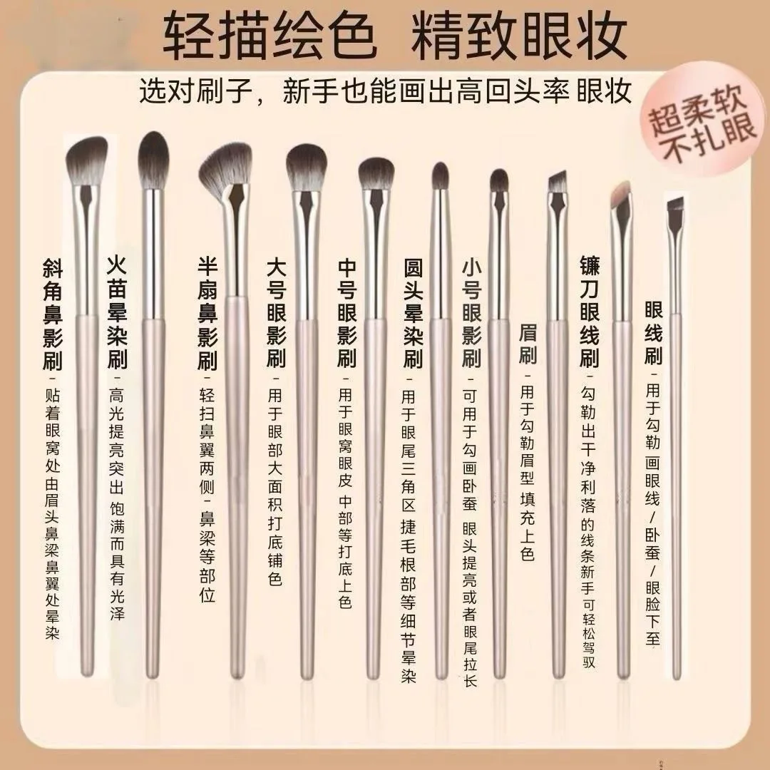 15-teiliges Make-up-Pinsel-Set mit weichen Borsten zum Mischen von Augen, Eyeliner, Detail unter den Augen, Präzisions-Augen-Make-up-Werkzeuge