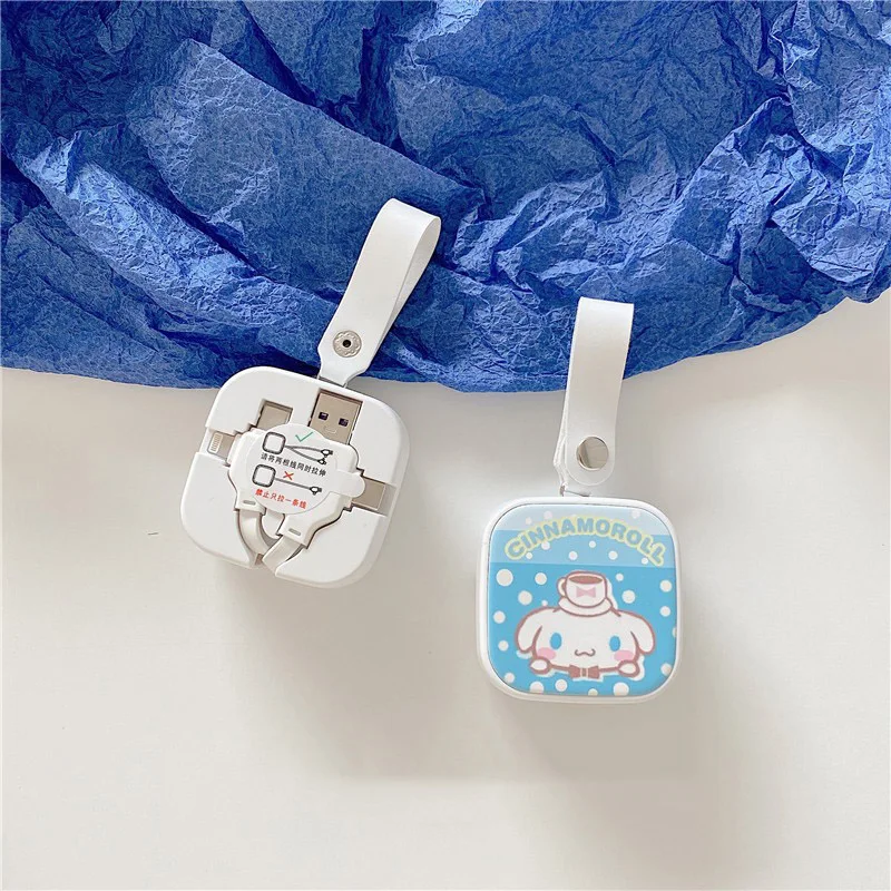 Sanrios Hello Kitty Kuromi Usb Cable 60W Phone Fast Charging Type C Cable Cartoon Anime Kuromi Cinnamoroll Melody Universal Wire