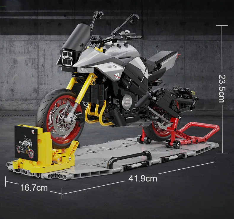 Technischer Japan-Motor-MOC-Baustein, Maßstab 1:6, 2022 Katana-Motorrad-Konstruktionsmodell, Bausteine, Spielzeug, Sammlerstück, ideal als Geschenk. – Detail 10